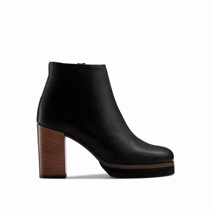 Russell & Bromley Eiffel Platform Ankle Boots Womens Black [IGV1869JQ]